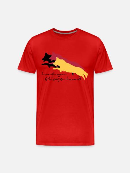 Langhaar schäferhund - Männer Premium Bio T-Shirt - Rot