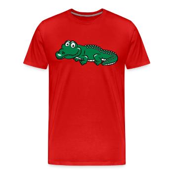 Krokodil witzig - Männer Premium Bio T-Shirt - Rot - Vorne - Damien (186cm)