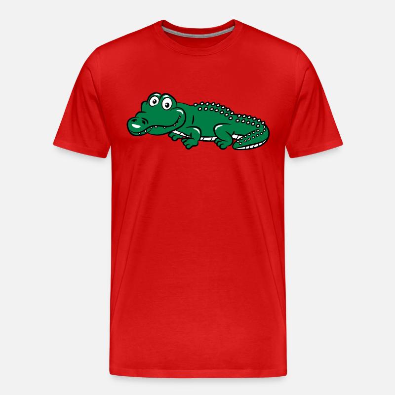 Krokodil witzig - Männer Premium Bio T-Shirt - Rot