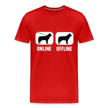 En ligne hors ligne Husky Propriétaire de Husky Propriétaire de Husky Propriétaire de Husky - T-shirt bio Premium Homme - rouge - Devant - Damien (186cm)