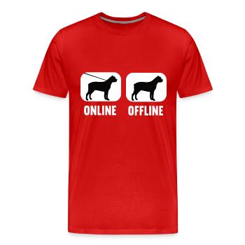 Cane Corso Cane Corso hors ligne Propriétaire de Cane Corso - T-shirt bio Premium Homme - rouge - Devant - Damien (186cm)