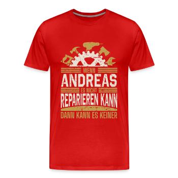 Andreas Name Geschenk Geburtstag - Männer Premium Bio T-Shirt - Rot - Vorne - Damien (186cm)