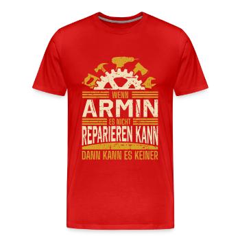 Armin Name Geschenk Geburtstag - Männer Premium Bio T-Shirt - Rot - Vorne - Damien (186cm)