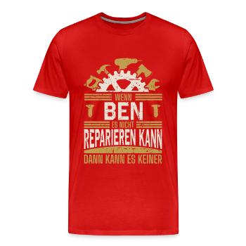 Ben Name Geschenk Geburtstag - Männer Premium Bio T-Shirt - Rot - Vorne - Damien (186cm)