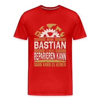Bastian Name Geschenk Geburtstag - Männer Premium Bio T-Shirt - Rot - Vorne - Damien (186cm)