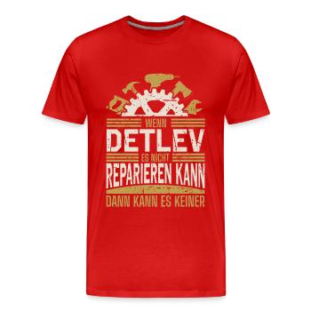 Detlev Name Geschenk Geburtstag - Männer Premium Bio T-Shirt - Rot - Vorne - Damien (186cm)