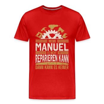 Manuel Name Geschenk Geburtstag - Männer Premium Bio T-Shirt - Rot - Vorne - Damien (186cm)