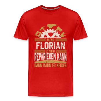 Florian Name Geschenk Geburtstag - Männer Premium Bio T-Shirt - Rot - Vorne - Damien (186cm)