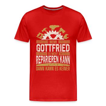 Gottfried Name Geschenk Geburtstag - Männer Premium Bio T-Shirt - Rot - Vorne - Damien (186cm)