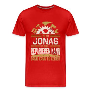 Jonas Name Geschenk Geburtstag - Männer Premium Bio T-Shirt - Rot - Vorne - Damien (186cm)