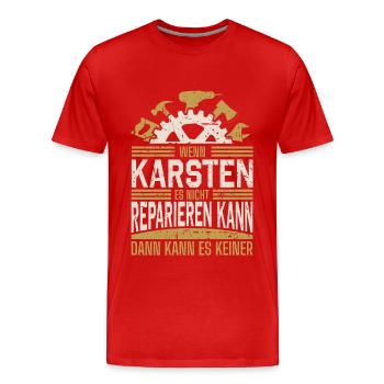 Karsten Name Geschenk Geburtstag - Männer Premium Bio T-Shirt - Rot - Vorne - Damien (186cm)