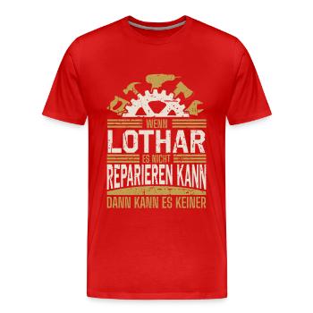 Lothar Name Geschenk Geburtstag - Männer Premium Bio T-Shirt - Rot - Vorne - Damien (186cm)