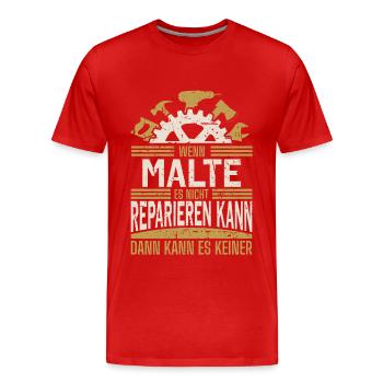 Malte Name Geschenk Geburtstag - Männer Premium Bio T-Shirt - Rot - Vorne - Damien (186cm)