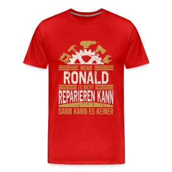 Ronald Name Geschenk Geburtstag - Männer Premium Bio T-Shirt - Rot - Vorne - Damien (186cm)