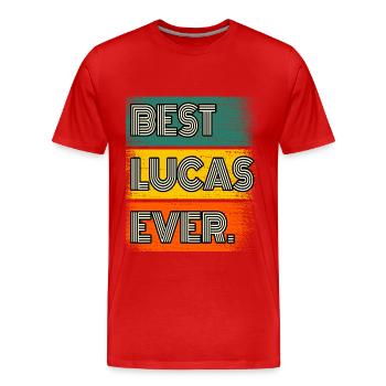 Lucas Name Geschenk Spruch Lustig - Männer Premium Bio T-Shirt - Rot - Vorne - Damien (186cm)