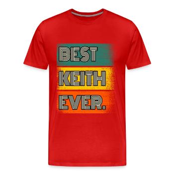 Keith Name Gift Quote Funny - Men's Premium Organic T-Shirt - red - Front - Damien (186cm)
