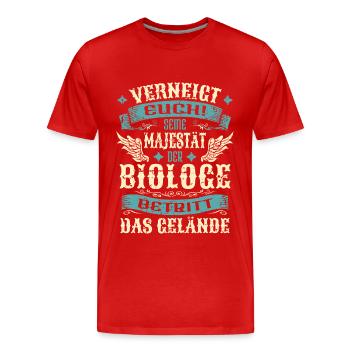 Biologe Geschenk Lustige Sprüche - Männer Premium Bio T-Shirt - Rot - Vorne - Damien (186cm)