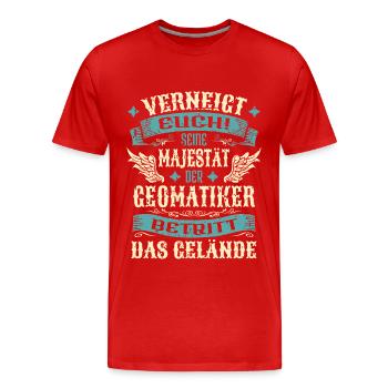 Geomatiker Geschenk Lustige Sprüche - Männer Premium Bio T-Shirt - Rot - Vorne - Damien (186cm)