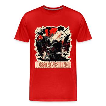 Schlagzeug Musiker Schlagzeuger Sprüche Geschenk - Männer Premium Bio T-Shirt - Rot - Vorne - Damien (186cm)