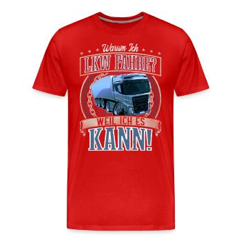 LKW Fahrer - Männer Premium Bio T-Shirt - Rot - Vorne - Damien (186cm)