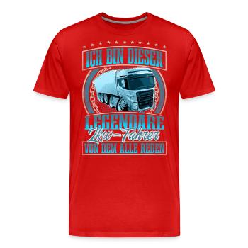 LKW Fahrer - Männer Premium Bio T-Shirt - Rot - Vorne - Damien (186cm)