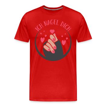 Ich Nagel Dich Nail Art Nagelsalon Nageldesignerin - Männer Premium Bio T-Shirt - Rot - Vorne - Damien (186cm)