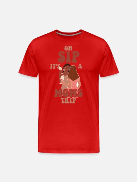 Moms Weekend Oh Sip It's A Moms Trip - Organic T-shirt Ekologisk premium-T-shirt herr - röd