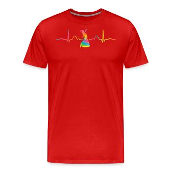 Flamenco Heartbeat Frau Flamencokleid - Männer Premium Bio T-Shirt - Rot - Vorne - Damien (186cm)