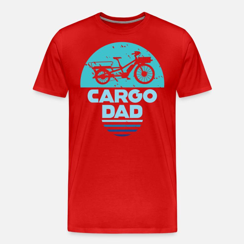 Cargo Dad Lastenrad Cargobike - Männer Premium Bio T-Shirt - Rot