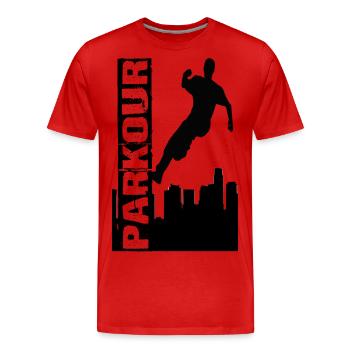Parkour - Men's Premium Organic T-Shirt - red - Front - Damien (186cm)