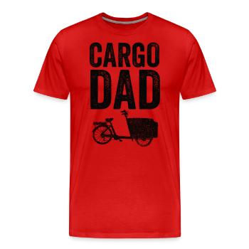 Cargo Dad Cargo Bike Cargobike - Men's Premium Organic T-Shirt - red - Front - Damien (186cm)