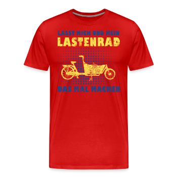 Cargo Bike Retro Cargo Bike Cargobike - Men's Premium Organic T-Shirt - red - Front - Damien (186cm)
