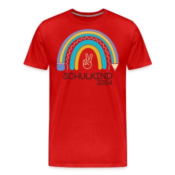 Start of school child 2024 - Men's Premium Organic T-Shirt - red - Front - Damien (186cm)