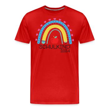 Start of school enrollment school child 2024 - Men's Premium Organic T-Shirt - red - Front - Damien (186cm)