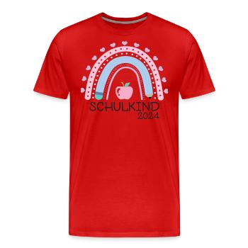Start of school enrollment school child 2024 - Men's Premium Organic T-Shirt - red - Front - Damien (186cm)