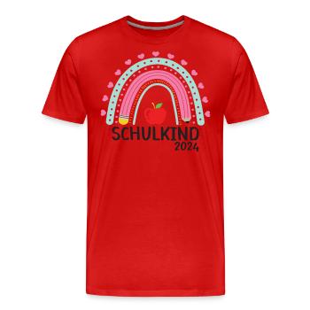 Start of school enrollment school child 2024 - Men's Premium Organic T-Shirt - red - Front - Damien (186cm)