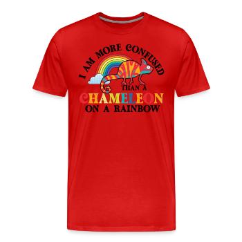 Ich Bin Verwirrter Als Ein Chamäleon - Männer Premium Bio T-Shirt - Rot - Vorne - Damien (186cm)