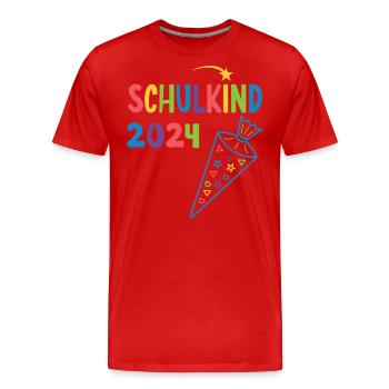 Start of school enrollment school child 2024 - Men's Premium Organic T-Shirt - red - Front - Damien (186cm)