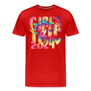 Week-end des filles Voyage entre filles 2024 - T-shirt bio Premium Homme - rouge - Devant - Damien (186cm)