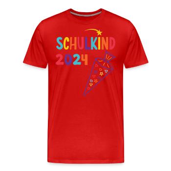 Start of school enrollment school child 2024 - Men's Premium Organic T-Shirt - red - Front - Damien (186cm)