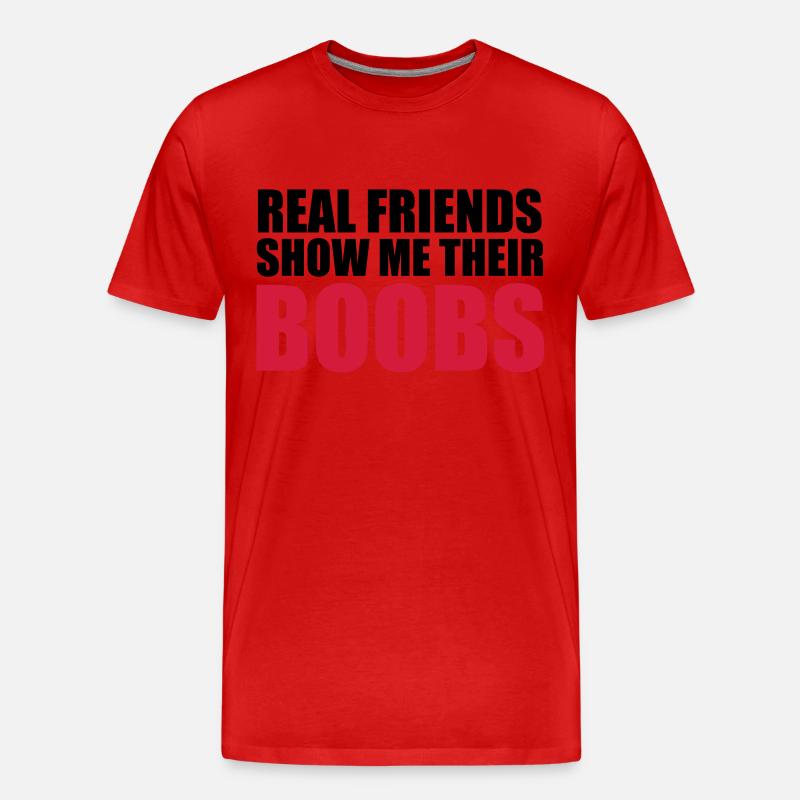 Real Friends - Männer Premium Bio T-Shirt - Rot