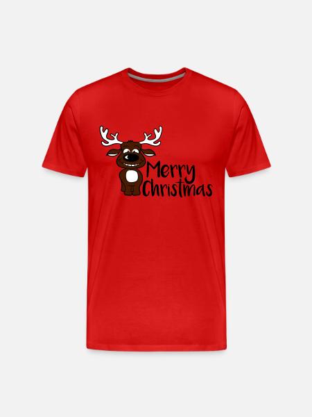 Joyeux Noël Moose - T-shirt bio Premium Homme - rouge