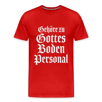 Pfarrer Priester Diakon Gottes Bodenpersonal - Männer Premium Bio T-Shirt - Rot - Vorne - Damien (186cm)