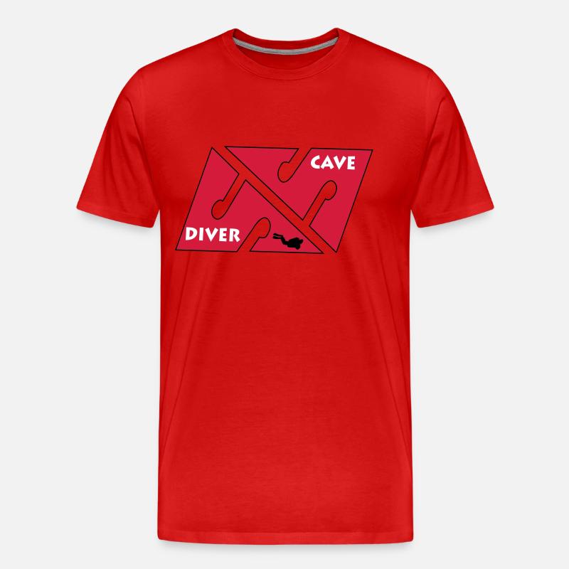 cave_diver_01 - T-shirt bio Premium Homme - rouge