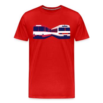 U-und S-Bahn Frankfurt - Männer Premium Bio T-Shirt - Rot - Vorne - Damien (186cm)