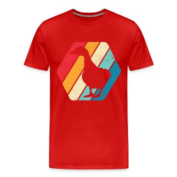 Duck Mallard Waterfowl Fan Retro - Men's Premium Organic T-Shirt - red - Front - Damien (186cm)