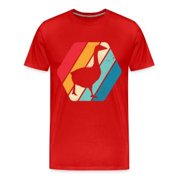 Goose Migratory Bird Bird Animal Nature Retro - Men's Premium Organic T-Shirt - red - Front - Damien (186cm)