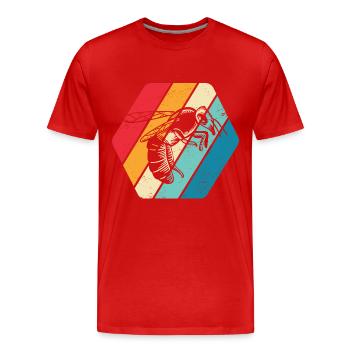 Hornet Wasp Insect Nature Retro - Men's Premium Organic T-Shirt - red - Front - Damien (186cm)