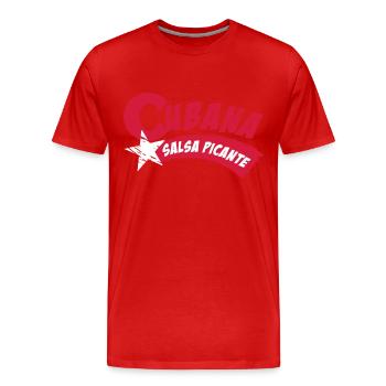 Salsa Cubana - Salsa Picante - Cuban Salsa Shirt - Männer Premium Bio T-Shirt - Rot - Vorne - Damien (186cm)
