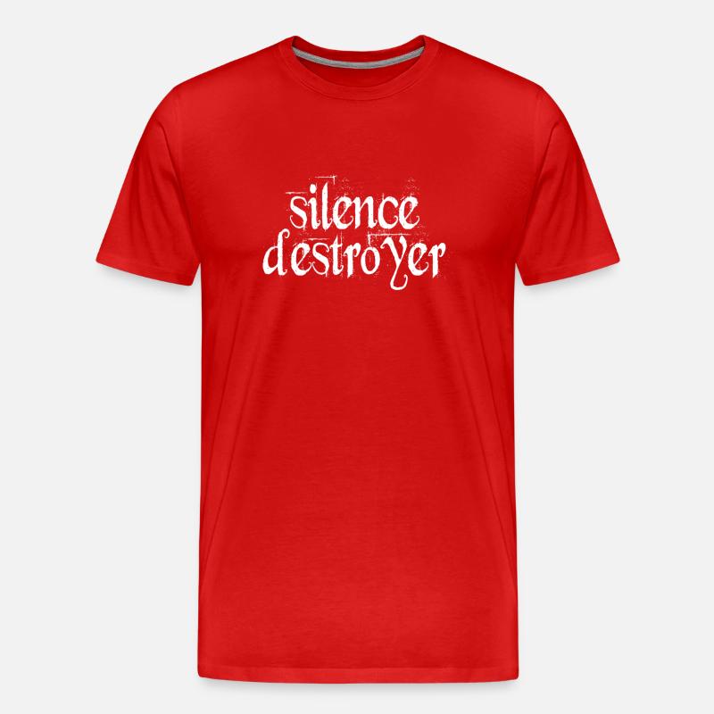 Silence Destroyer Zerstörer der Stille - Männer Premium Bio T-Shirt - Rot